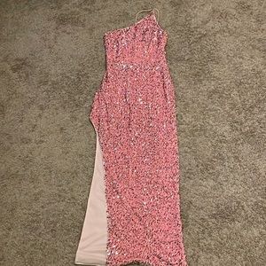 Pink long glitter dress. Worn once